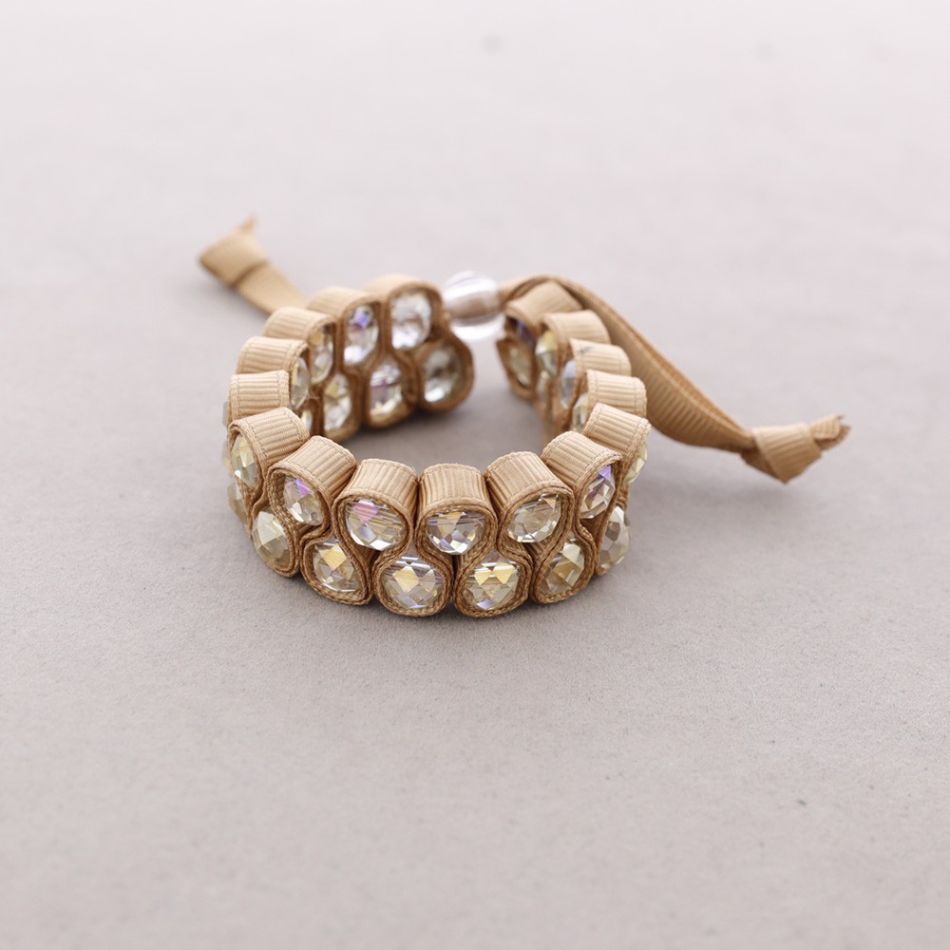 PULSERA LAZO CUENTAS FACETADAS