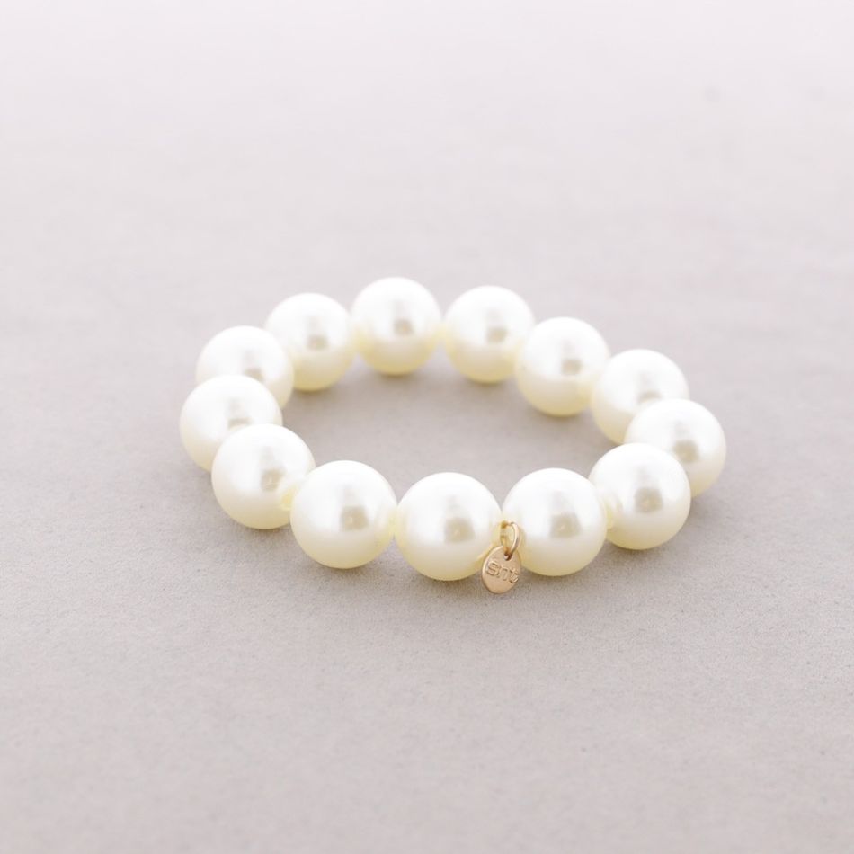 PULSERA ELÁSTICA BOLAS ACABADO PERLA 16MM