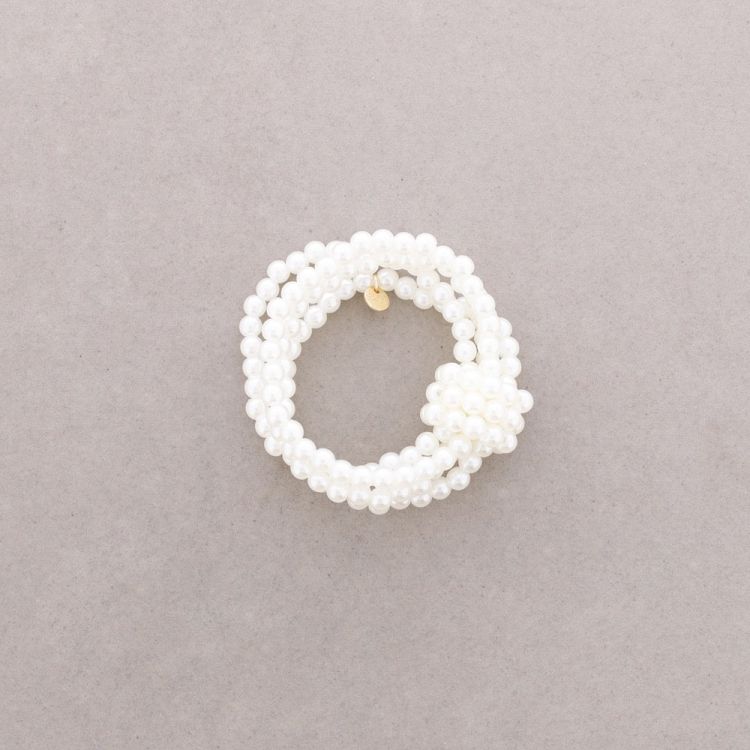 PULSERA ELÁSTICA 4 CUENTAS BOLAS ACABADO PERLA