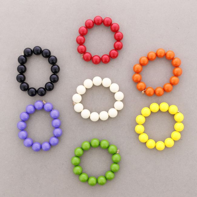 PULSERA ELÁSTICA BOLAS RESINA 16MM