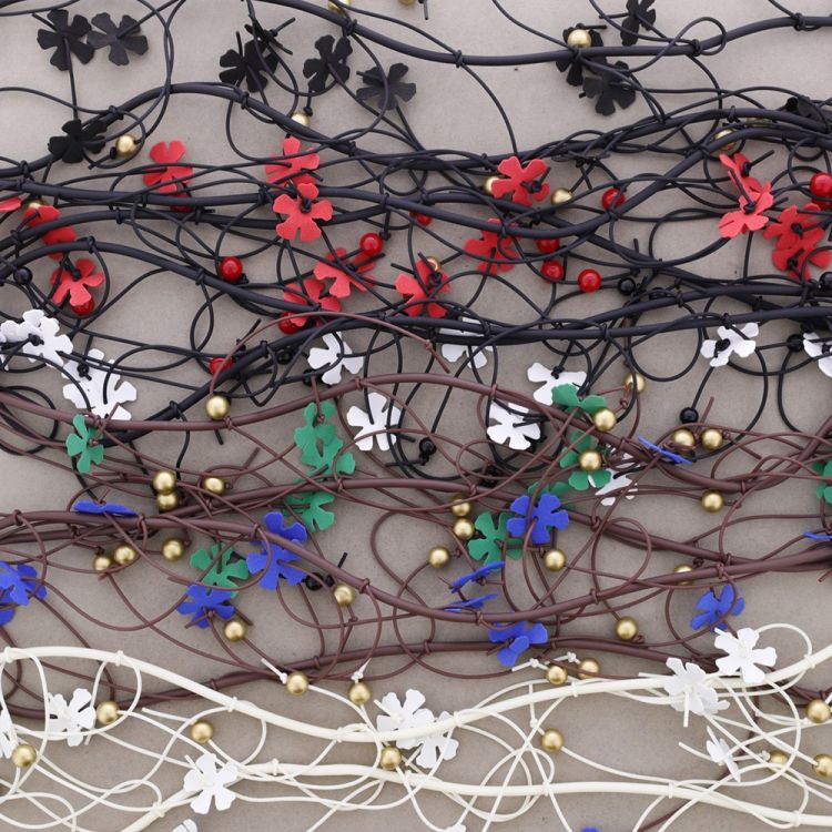 COLLAR LARGO FLECOS CAUCHO FLORES FOAMY 2