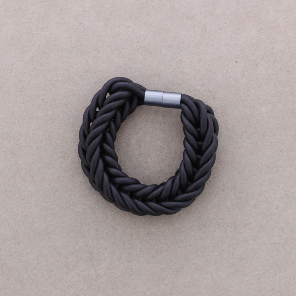 RUBBER BRAIDED MAGNETIC BRACELET