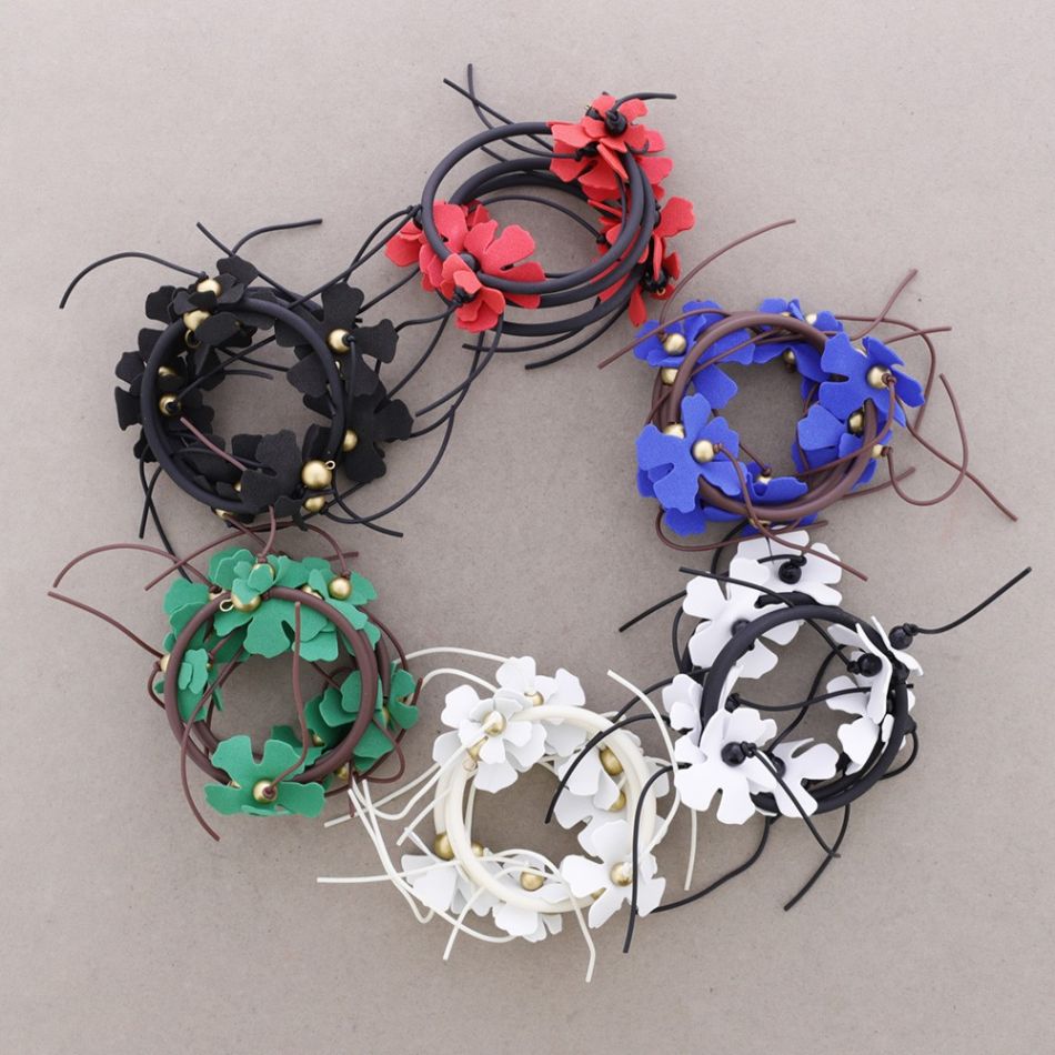 PULSERA FLECOS CAUCHO FLORES FOAMY