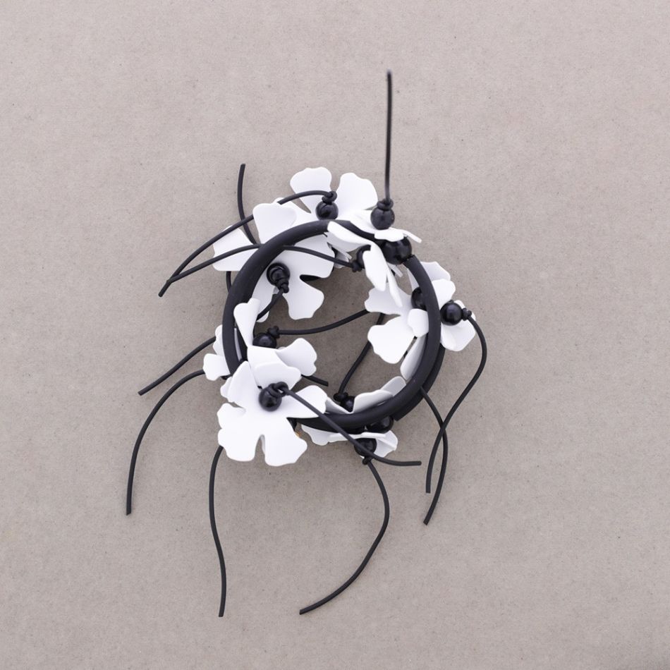 PULSERA FLECOS CAUCHO FLORES FOAMY