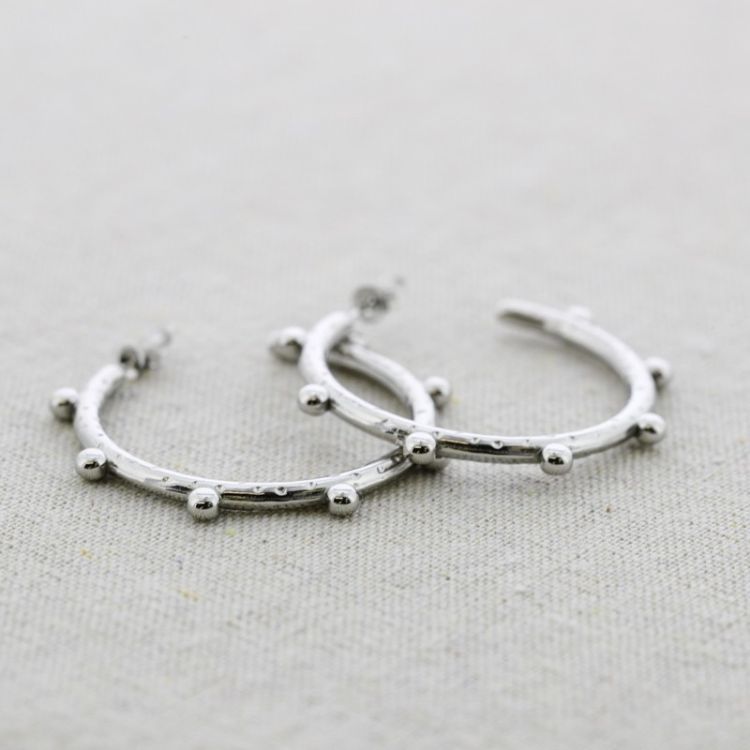 PENDIENTES ACERO ARO BOLITAS