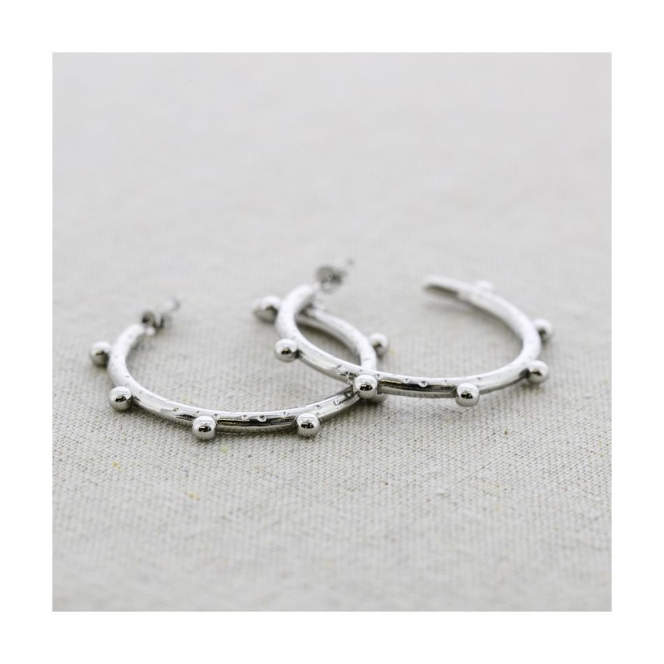 PENDIENTES ACERO ARO BOLITAS