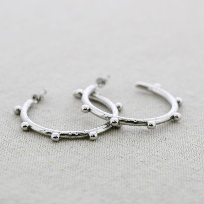 PENDIENTES ACERO ARO BOLITAS