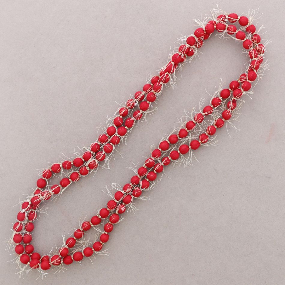 COLLAR LARGO BOLAS FORRADAS FLECOS