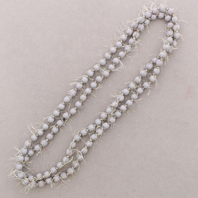 LONG NECKLACE WITH LINED BALLS AND FRINGES