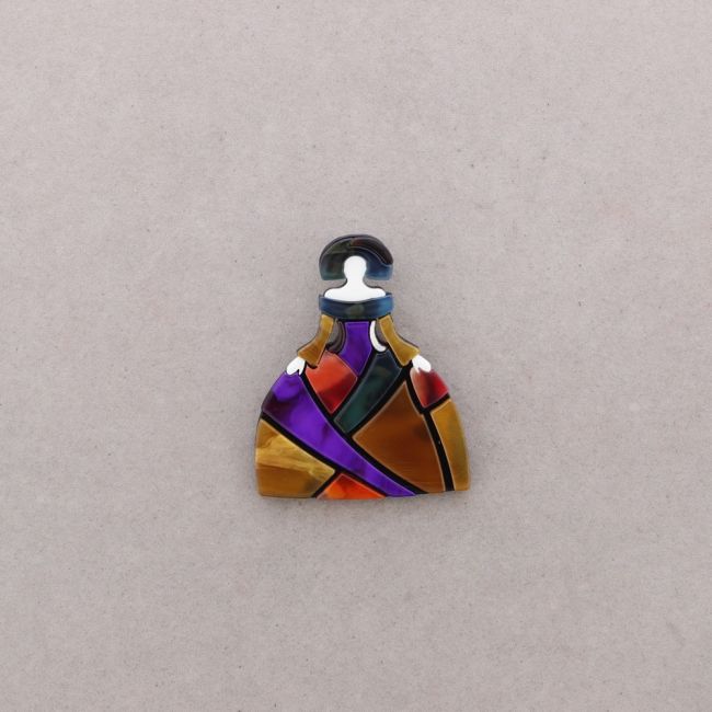 BROCHE MENINA RESINA