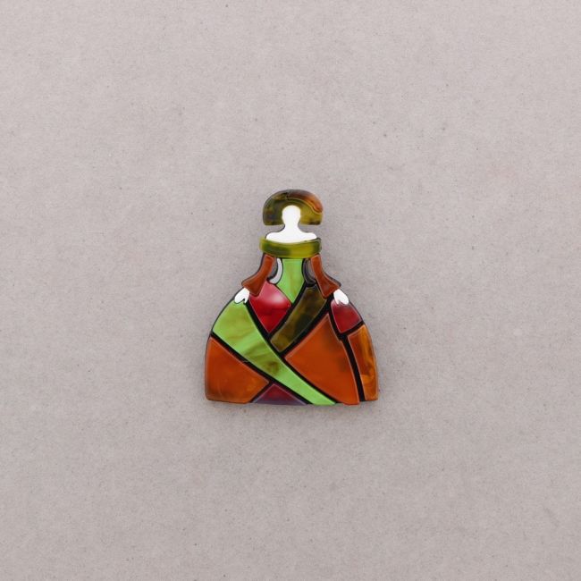 BROCHE MENINA RESINA