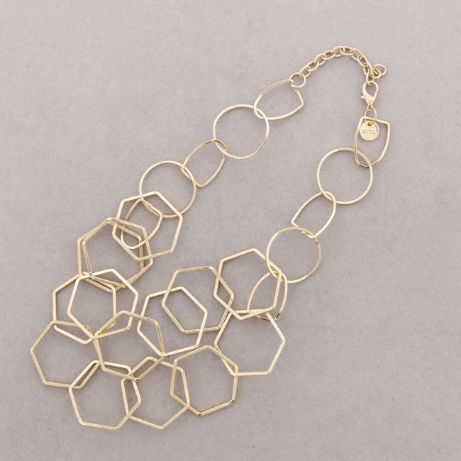 GARGANTILLA DOBLE ESLABONES HEXÁGONO METAL