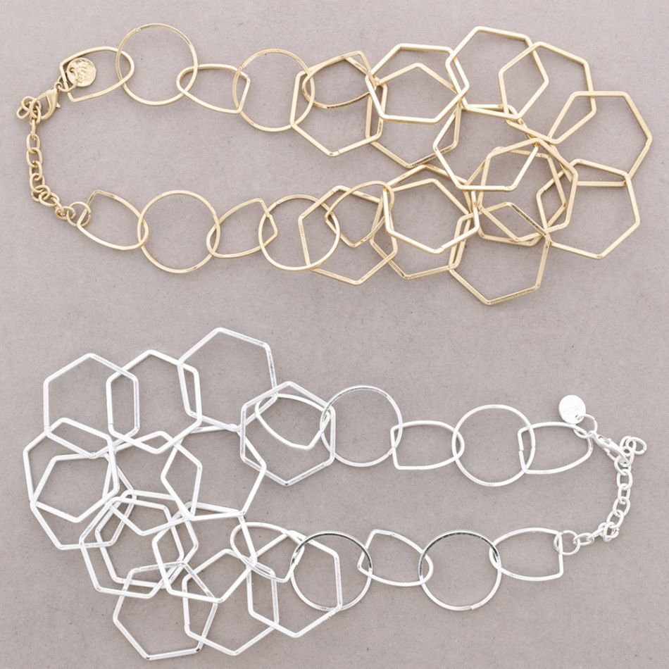 GARGANTILLA DOBLE ESLABONES HEXÁGONO METAL