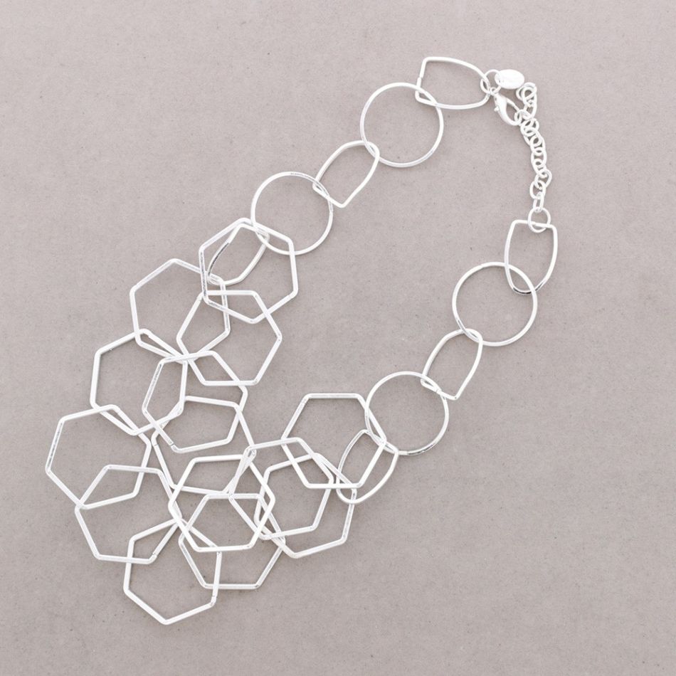 GARGANTILLA DOBLE ESLABONES HEXÁGONO METAL