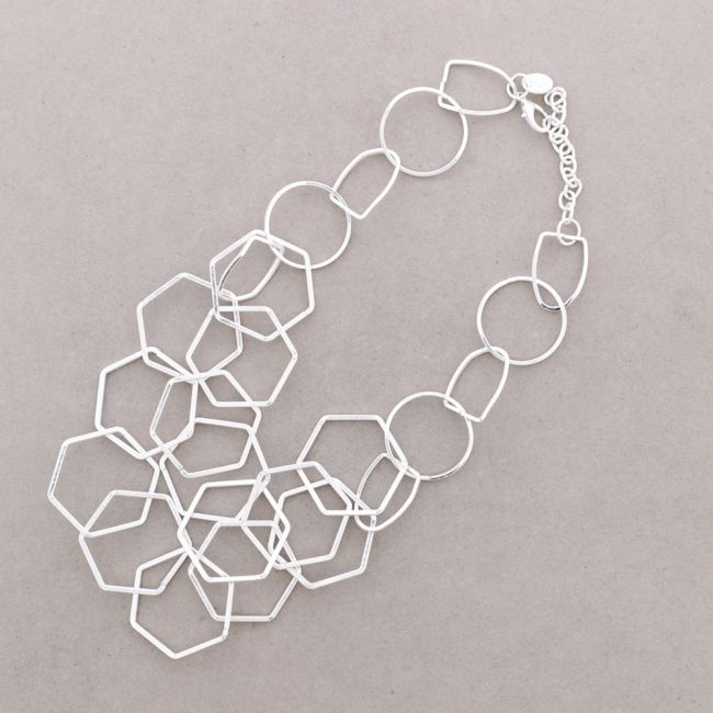 GARGANTILLA DOBLE ESLABONES HEXÁGONO METAL