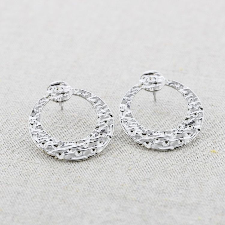 RING RIVET STEEL EARRINGS