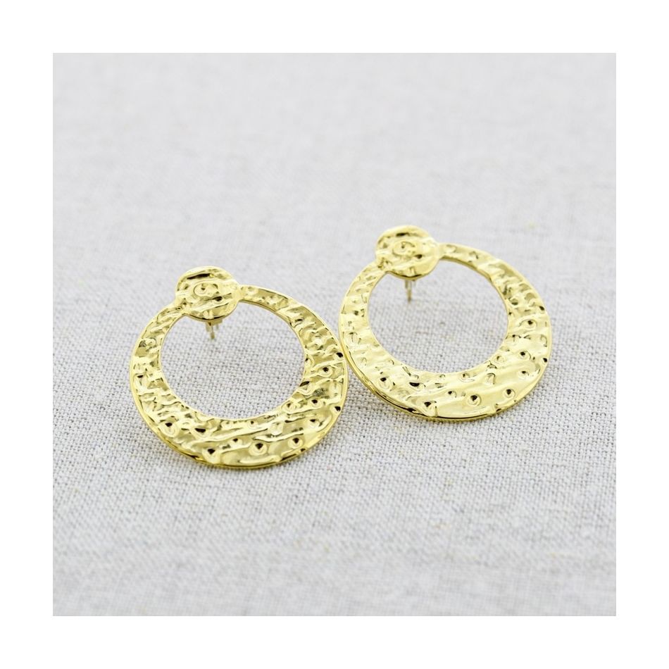 RING RIVET STEEL EARRINGS