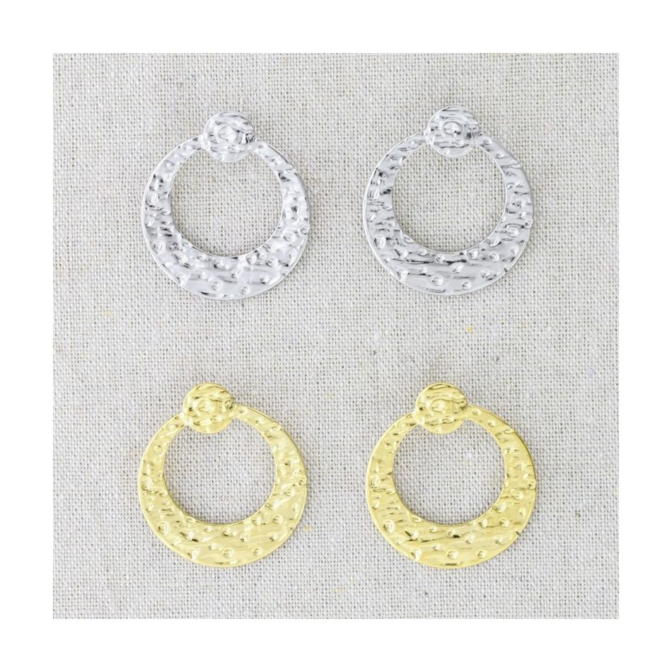 RING RIVET STEEL EARRINGS