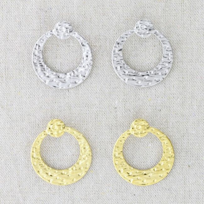 RING RIVET STEEL EARRINGS