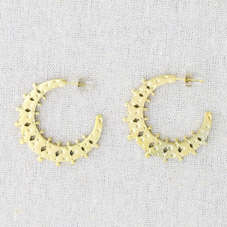 PENDIENTES ACERO ARO CALADO 2