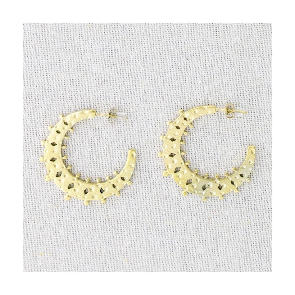 PENDIENTES ACERO ARO CALADO