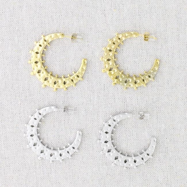 STEEL HOOP EARRINGS