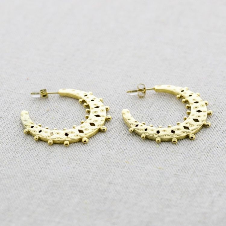 PENDIENTES ACERO ARO CALADO