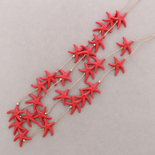 LONG RESIN STARFISH BEAD NECKLACE