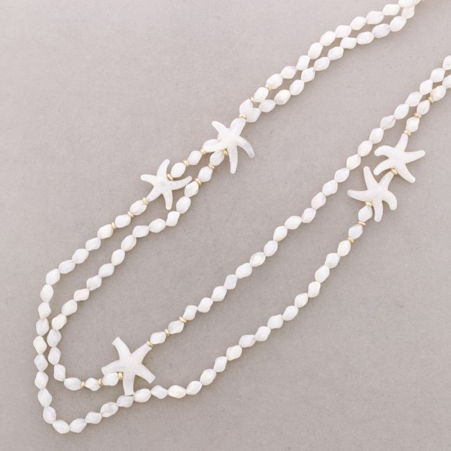 LONG DOUBLE RESIN STARFISH BEAD NECKLACE
