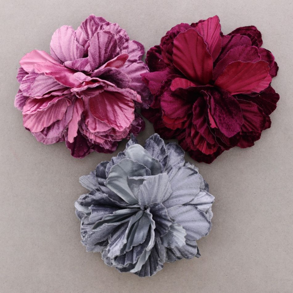 FABRIC FLOWER BROOCH 16CM