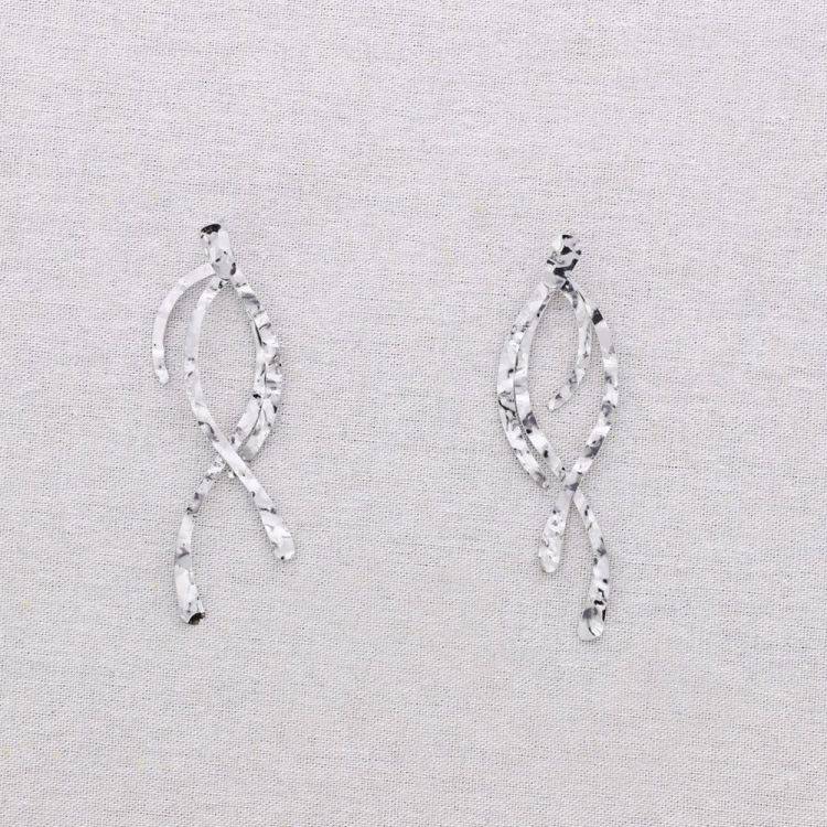 PENDIENTES ACERO TIRAS COLGANTES 2