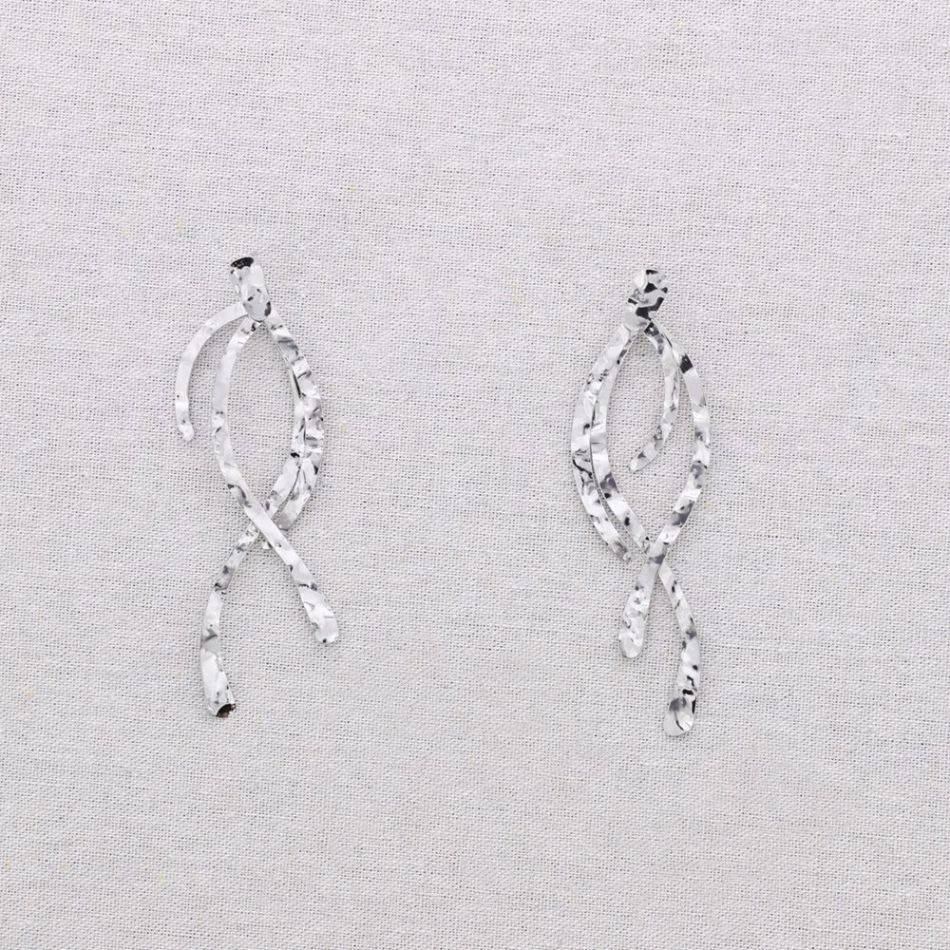 PENDIENTES ACERO TIRAS COLGANTES