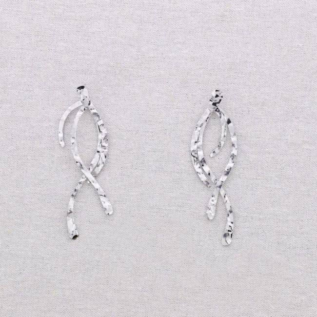 PENDIENTES ACERO TIRAS COLGANTES