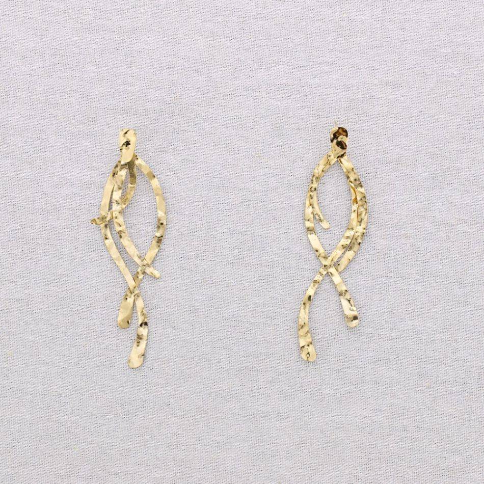 PENDIENTES ACERO TIRAS COLGANTES