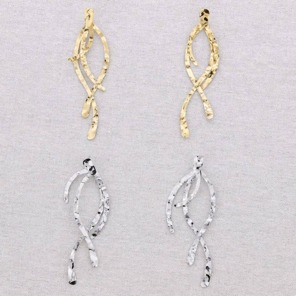PENDIENTES ACERO TIRAS COLGANTES