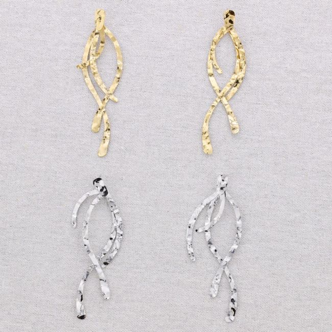PENDIENTES ACERO TIRAS COLGANTES