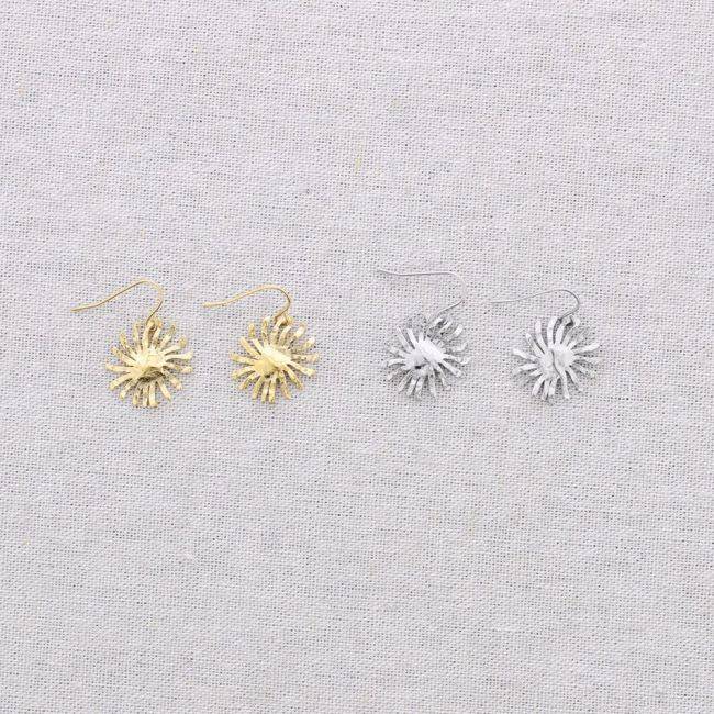 PENDIENTES ACERO COLGANTE FLOR