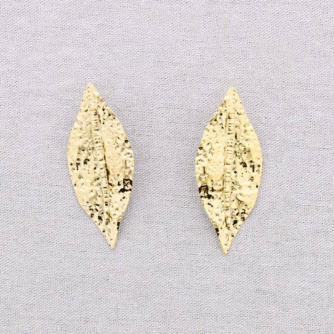 STEEL LEAF PENDANT EARRINGS