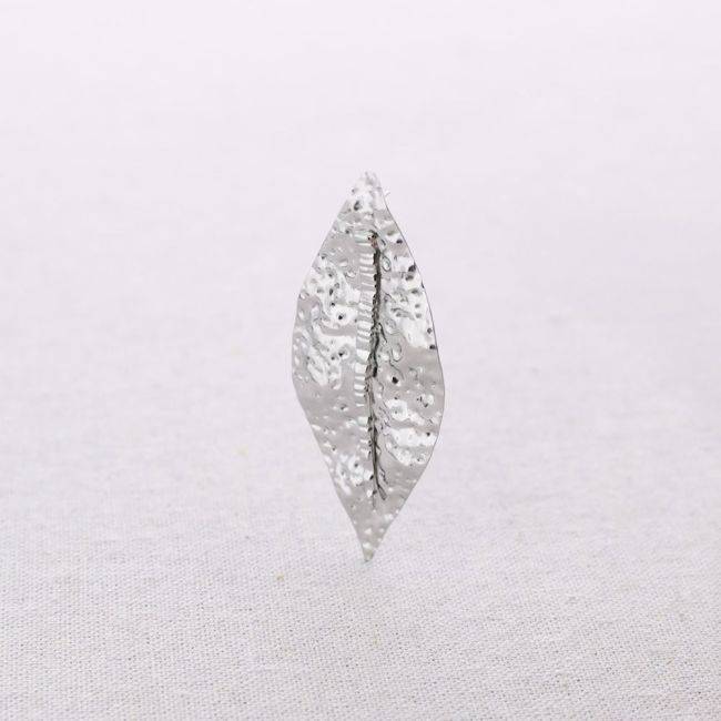 STEEL LEAF PENDANT EARRINGS