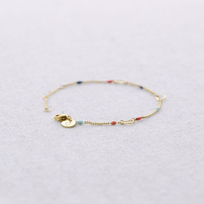PULSERA ACERO ESMALTE CORAZONES