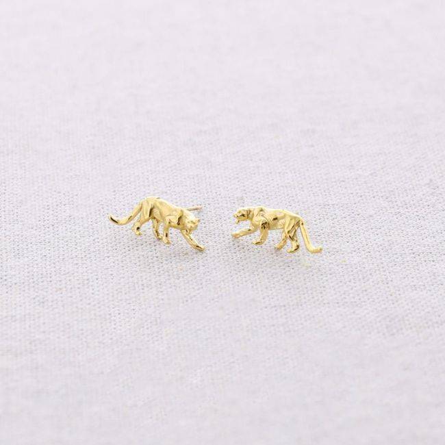 PENDIENTES PRESIÓN ACERO LEOPARDO