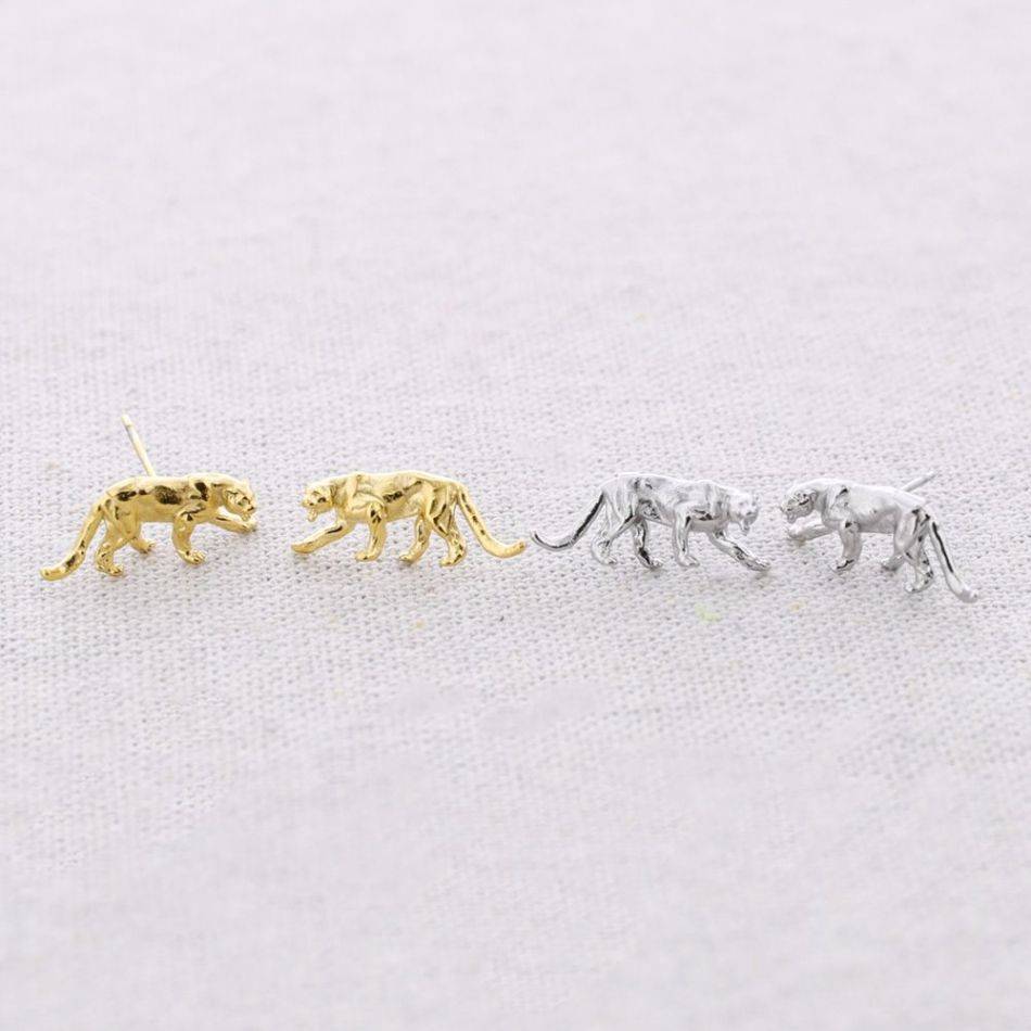 PENDIENTES PRESIÓN ACERO LEOPARDO