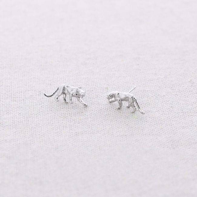 PENDIENTES PRESIÓN ACERO LEOPARDO