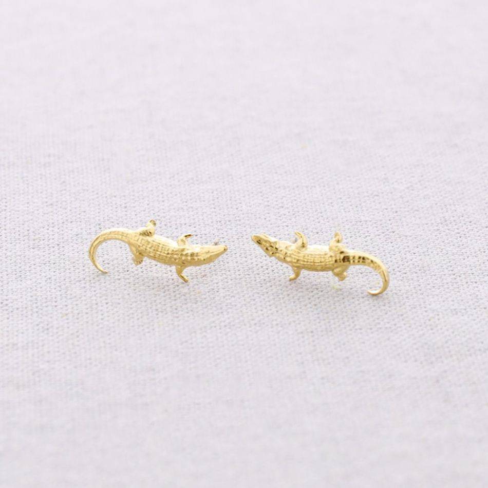 CROCODILE STEEL STUD EARRINGS