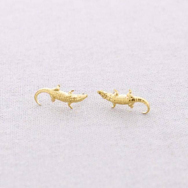 CROCODILE STEEL STUD EARRINGS