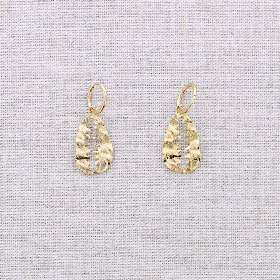 STEEL HOOP DANGLING EARRINGS