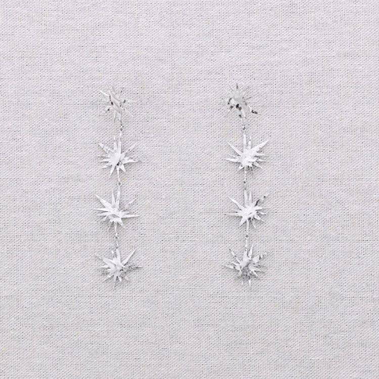 STEEL SPARKLING PENDANT EARRINGS 2