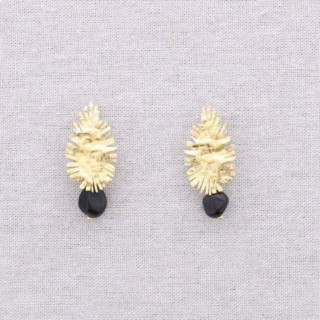 PENDIENTES ACERO COLGANTE PIEDRA