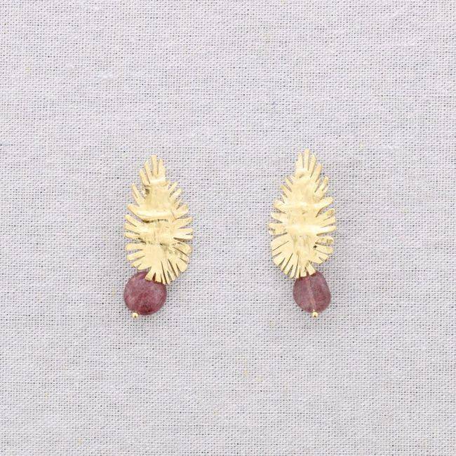 PENDIENTES ACERO COLGANTE PIEDRA