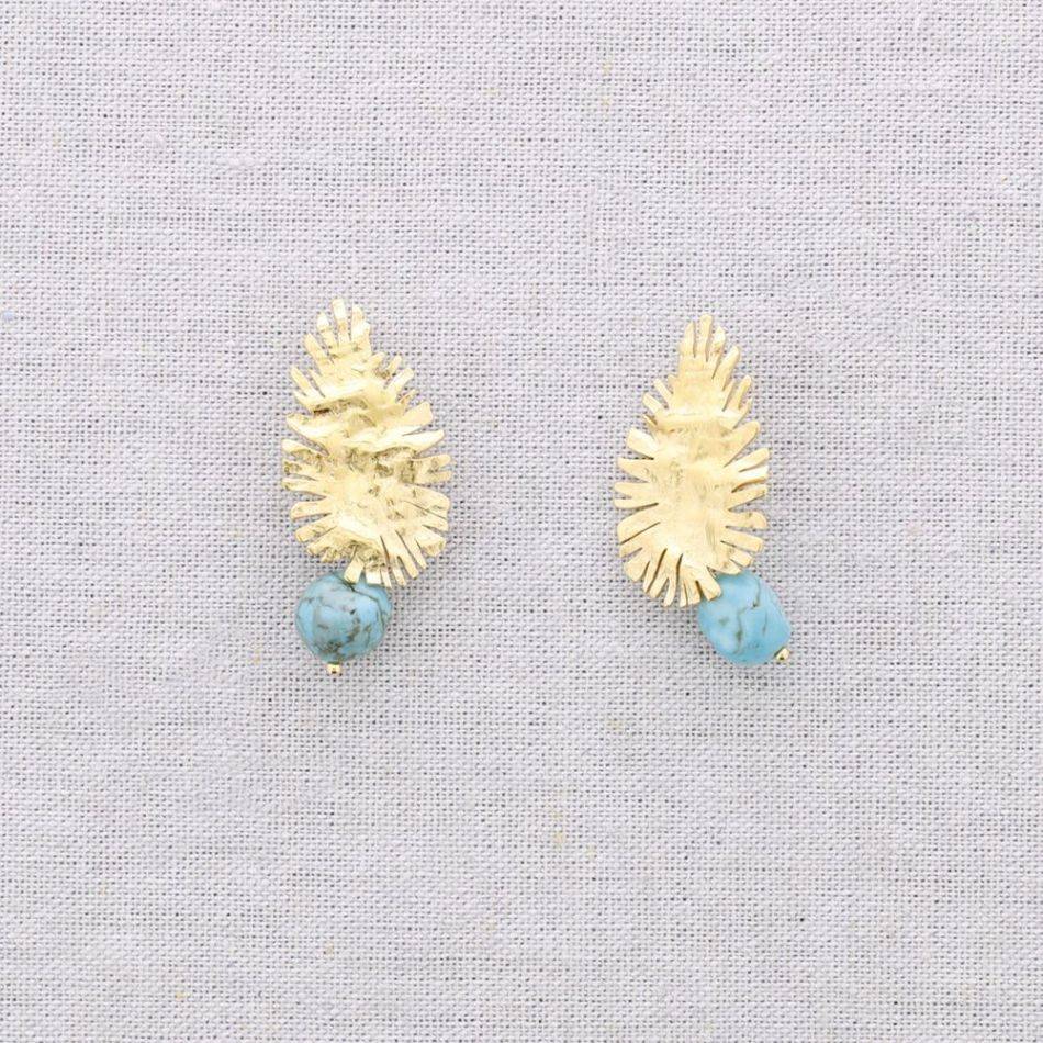 PENDIENTES ACERO COLGANTE PIEDRA